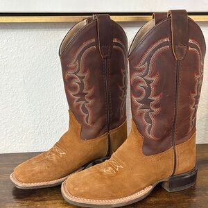 Old West Brown and Tan Kids Cowboy Boots